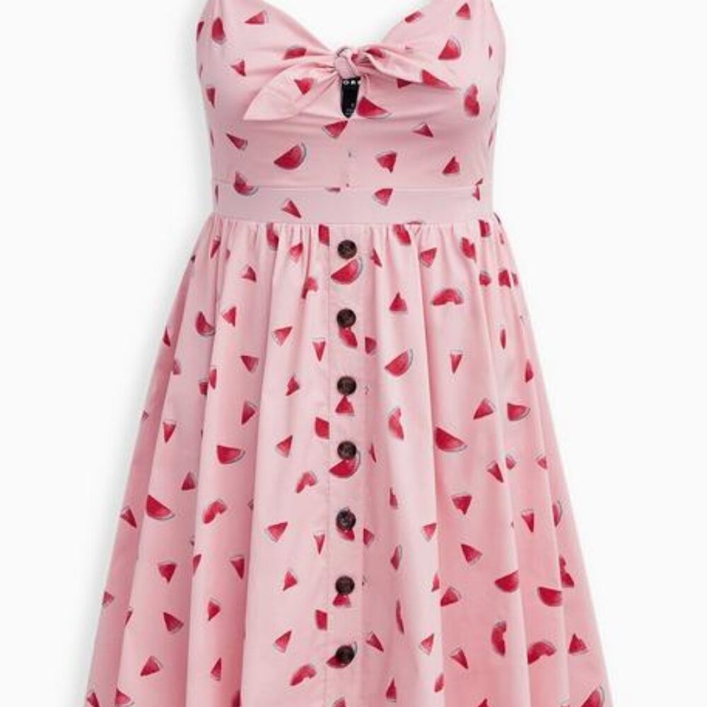 Mini Poplin Tie-Front Skater Dress